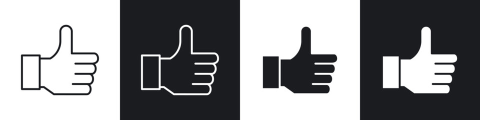 thumbs up icons vector graphics for web designs