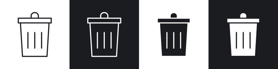 Trash icons vector graphics for web designs