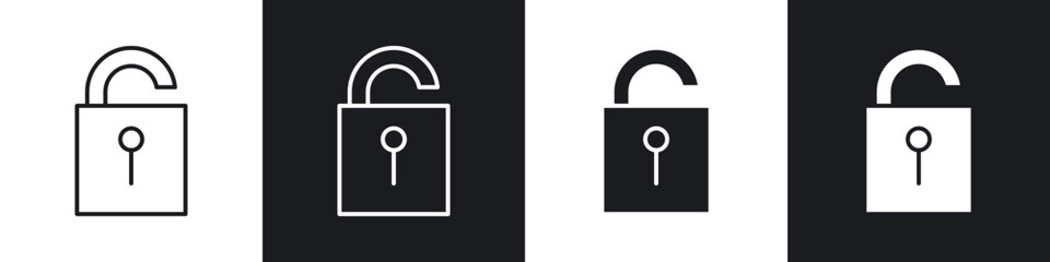 Unlock icons vector graphics for web designs