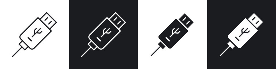Usb icons vector graphics for web designs
