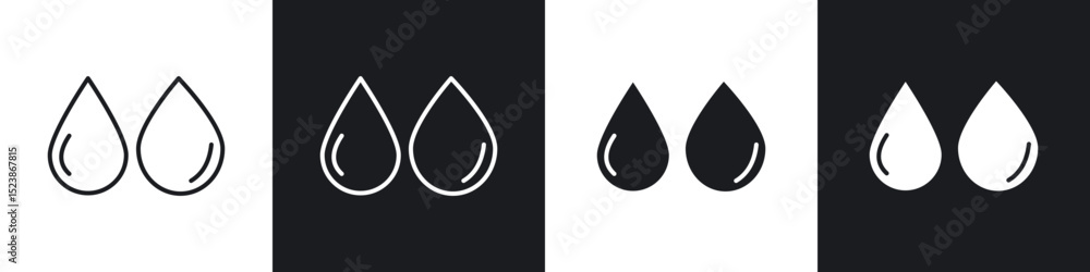 Poster water drop shape icons vector graphics for web designs