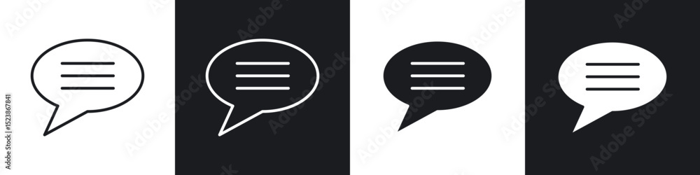 Poster speech bubble icons vector graphics for web designs
