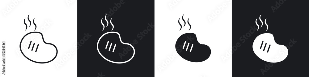 Poster steak icons vector graphics for web designs