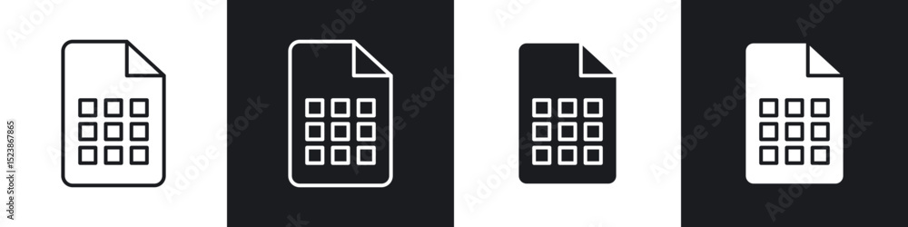 Poster spreadsheet icons vector graphics for web designs