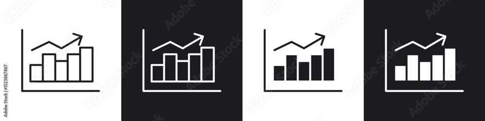 Poster statistics icons vector graphics for web designs