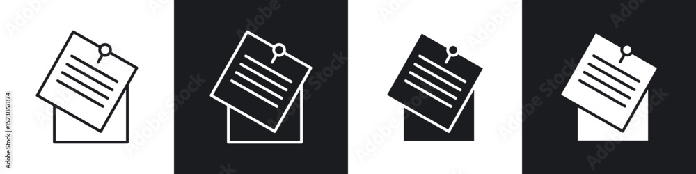 Poster sticky note icons vector graphics for web designs