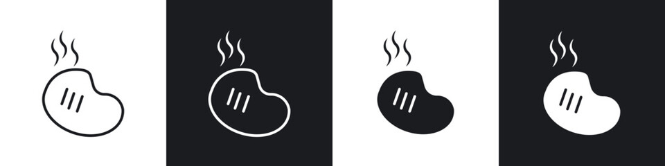 Steak icons vector graphics for web designs