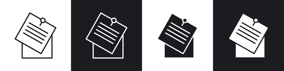 Sticky note icons vector graphics for web designs