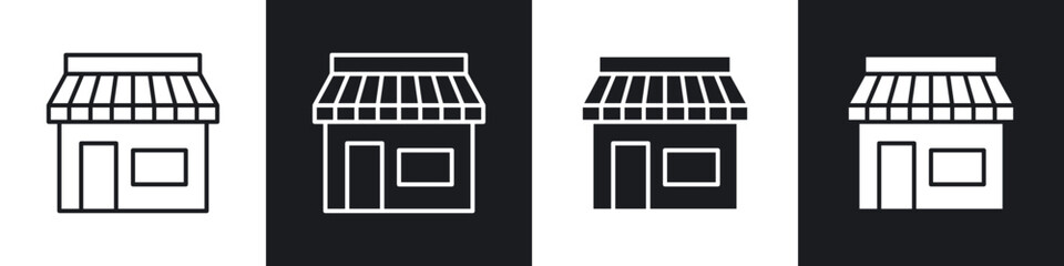 Store icons vector graphics for web designs