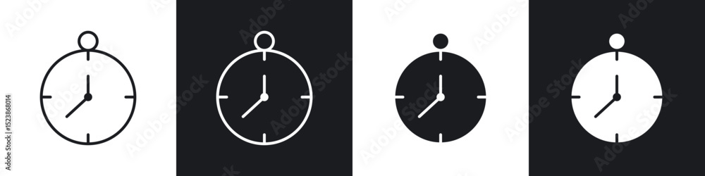 Poster timer icons vector graphics for web designs