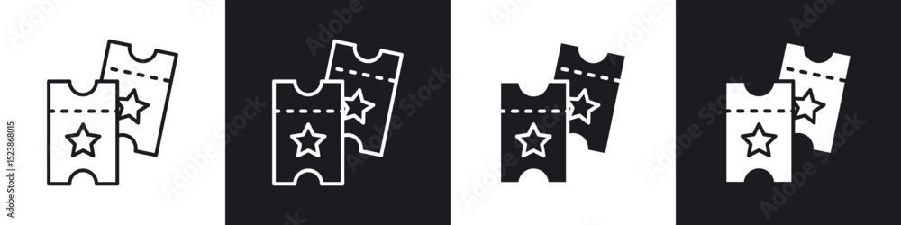 Poster ticket stub icons vector graphics for web designs
