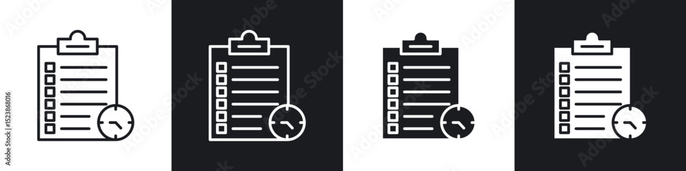 Poster timesheet icons vector graphics for web designs