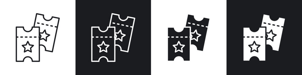 Ticket stub icons vector graphics for web designs