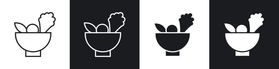 Salad icons vector graphics for web designs
