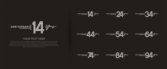 logo anniversary set. white color on brown background for special event