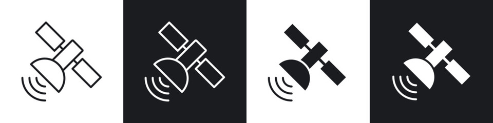 Satellite dish icons vector graphics for web designs