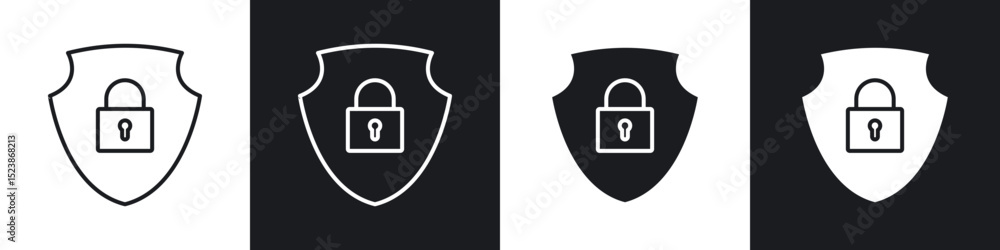 Aufkleber shield lock icons vector graphics for web designs