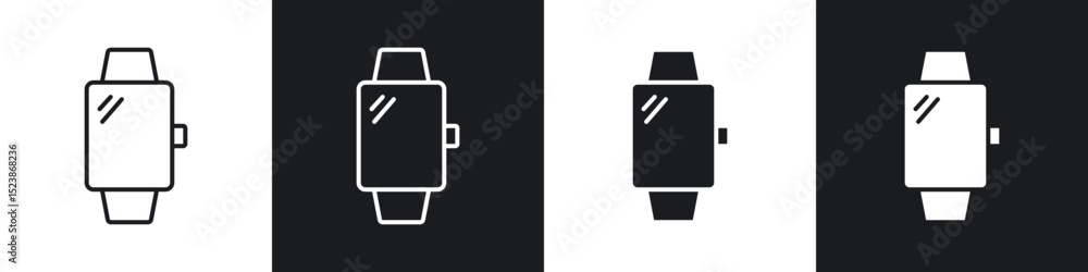 Poster smartwatch icons vector graphics for web designs