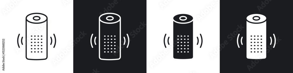 Poster smart speaker icons vector graphics for web designs