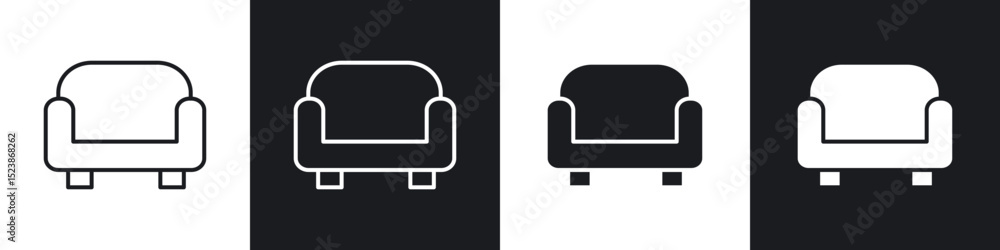 Poster sofa icons vector graphics for web designs