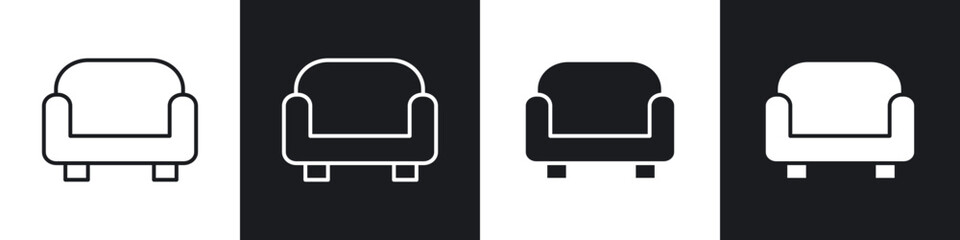Sofa icons vector graphics for web designs