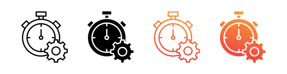 Productivity Multiple Style Icon Set Vector 