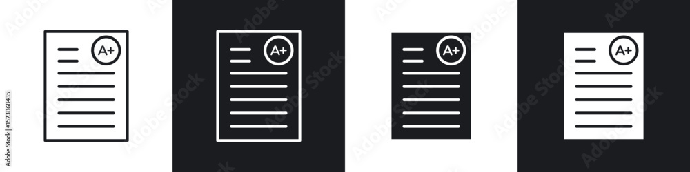 Poster report card icons vector graphics for web designs