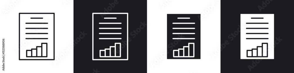 Poster report icons vector graphics for web designs