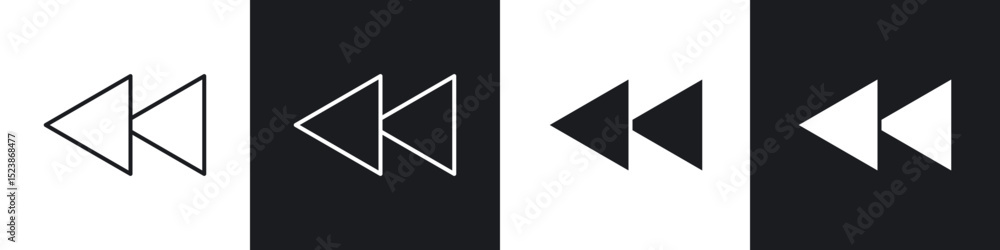 Poster rewind button icons vector graphics for web designs