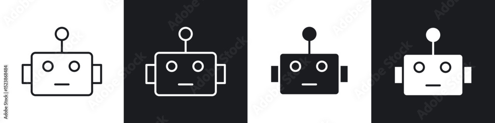 Poster robot icons vector graphics for web designs