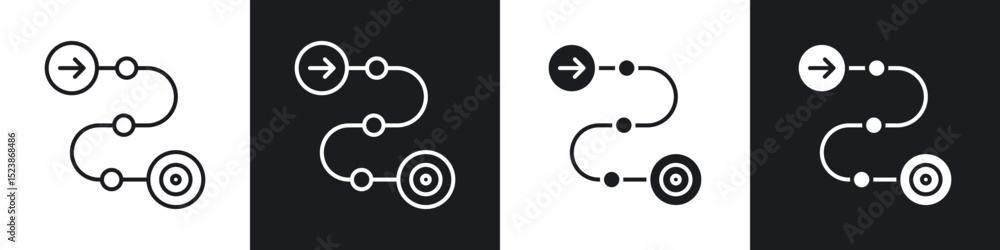 Poster roadmap icons vector graphics for web designs