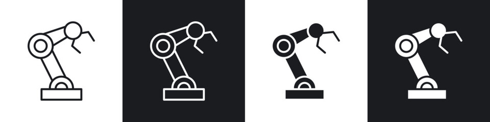 Robot arm icons vector graphics for web designs