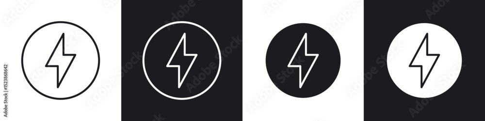 Poster power icons vector graphics for web designs