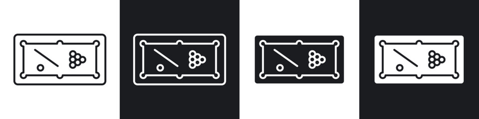Pool table icons vector graphics for web designs