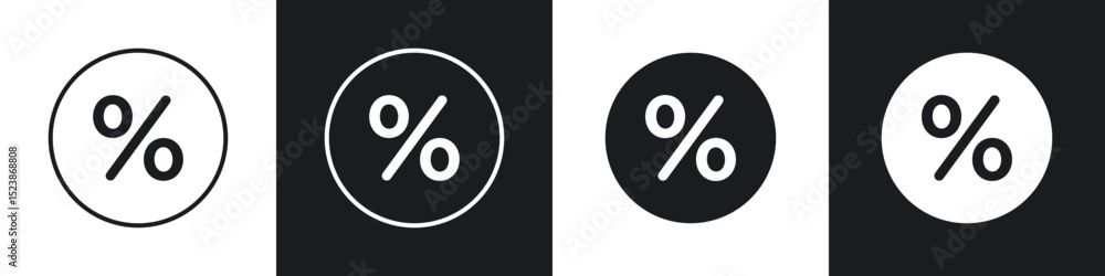 Poster percentage icons vector graphics for web designs