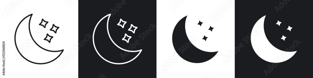 Poster moon icons vector graphics for web designs