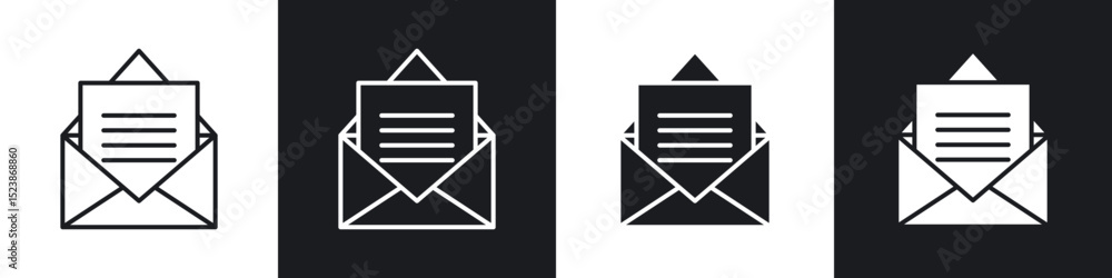 Poster mail icons vector graphics for web designs
