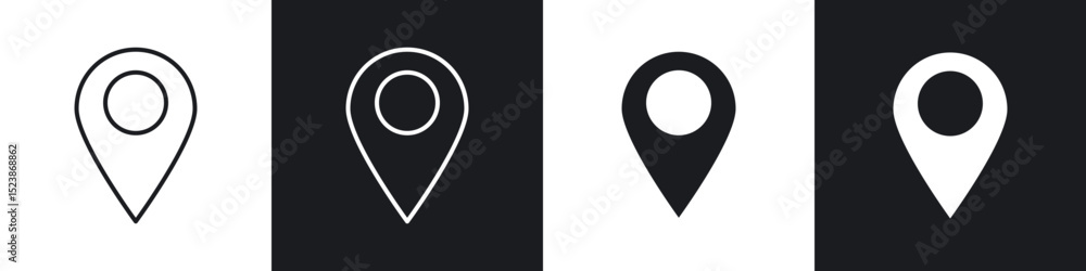 Poster map marker icons vector graphics for web designs