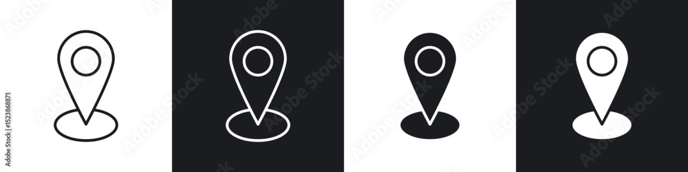Poster map icons vector graphics for web designs