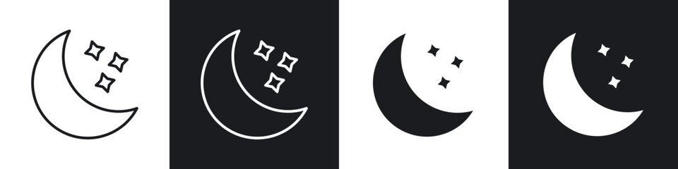 Moon icons vector graphics for web designs