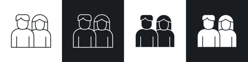Man and woman icons vector graphics for web designs