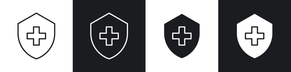 Medical insurance icons vector graphics for web designs