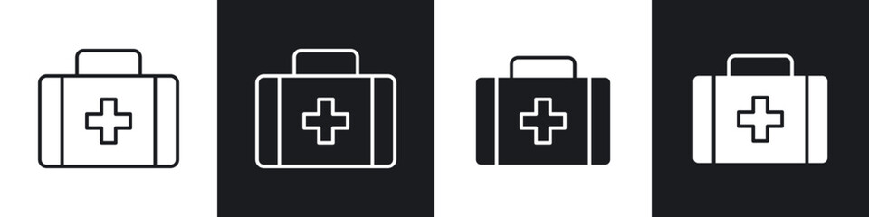 Medical kit icons vector graphics for web designs