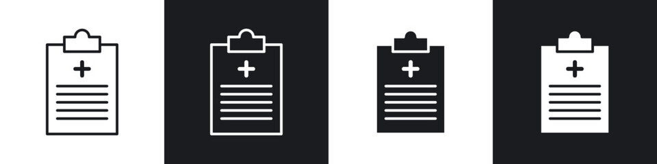 Medical report icons vector graphics for web designs