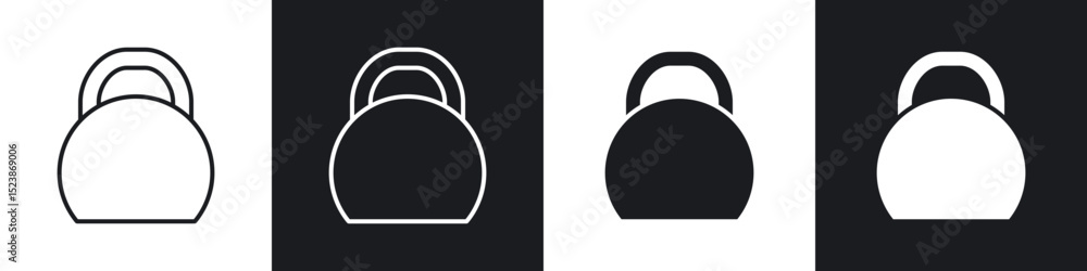 Poster kettlebell icons vector graphics for web designs