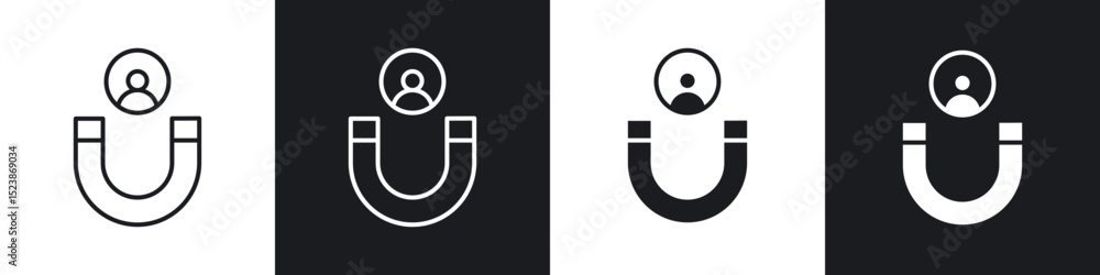 Poster lead generation icons vector graphics for web designs