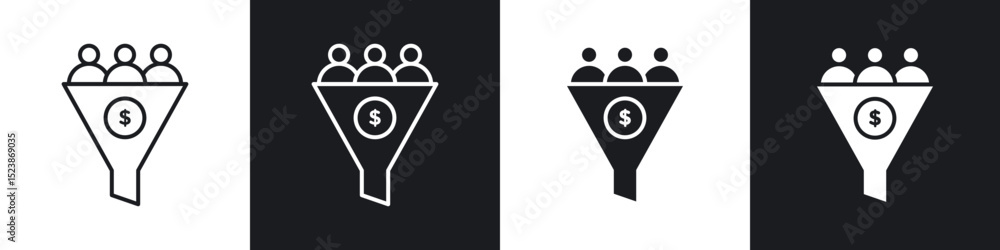 Poster lead conversion icons vector graphics for web designs