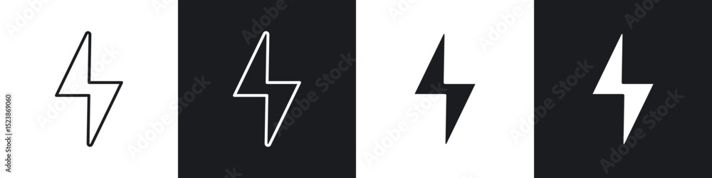 Poster lightning icons vector graphics for web designs