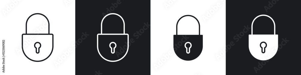 Poster lock closed icons vector graphics for web designs