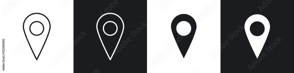 Poster location icons vector graphics for web designs